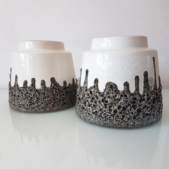 Pair of Emons & Sohne: es keramik vintage lava glaze planters circa 1960s - Picture 15 of 16